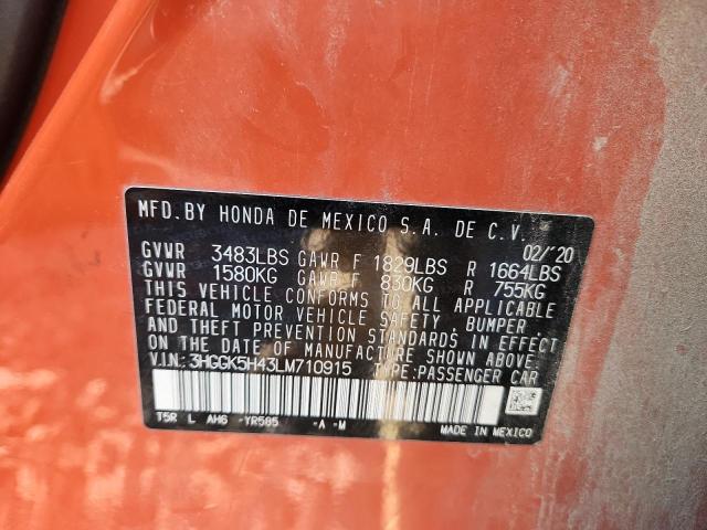 2020 HONDA FIT LX #3286676303