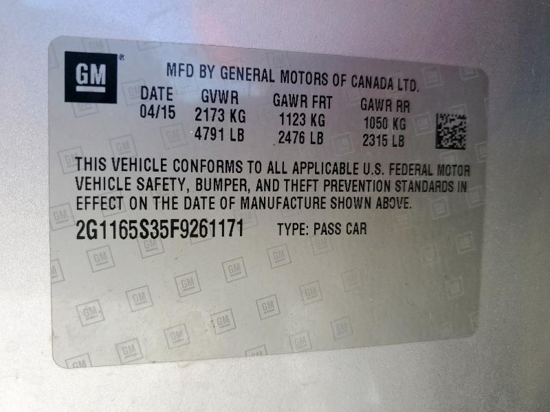 2015 CHEVROLET IMPALA LTZ - 2G1165S35F9261171