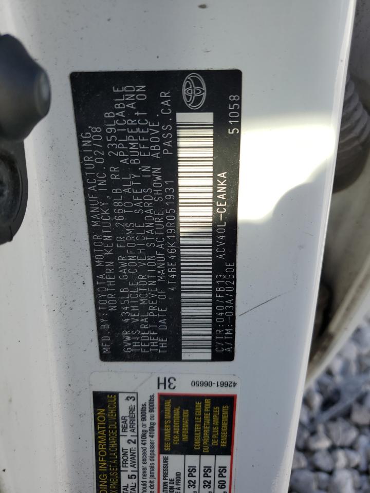 Lot #3287550991 2009 TOYOTA CAMRY BASE