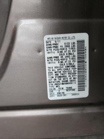 2011 NISSAN MURANO S - JN8AZ1MU0BW069112