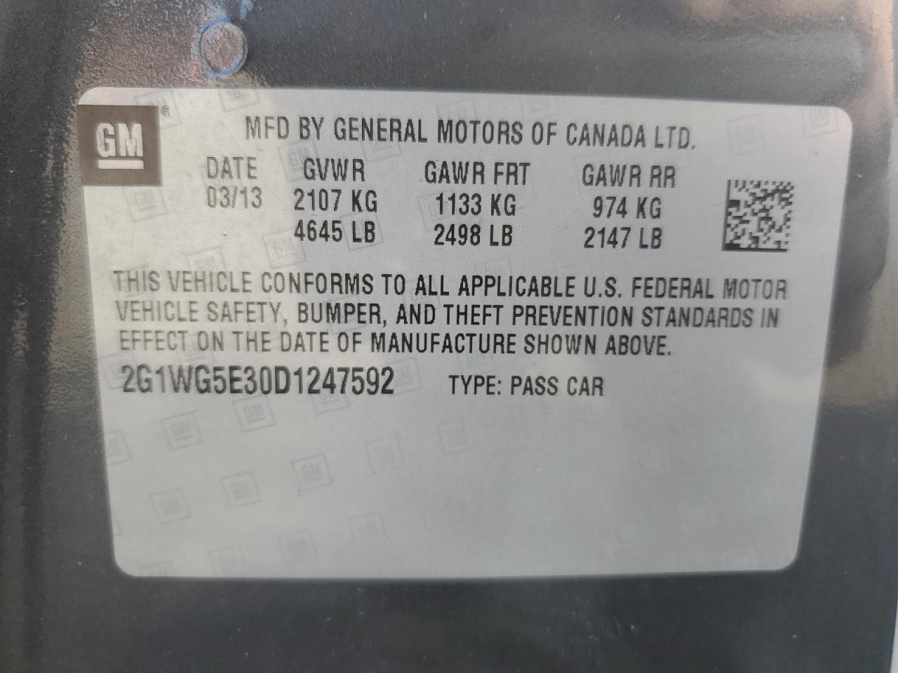 Lot #3303574947 2013 CHEVROLET IMPALA LT