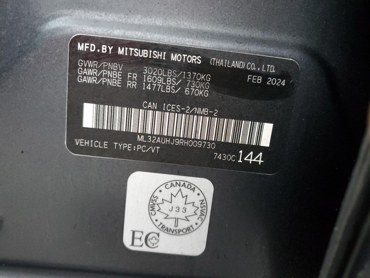 MITSUBISHI MIRAGE ES