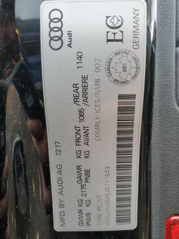 2018 AUDI A4 KOMFORT - WAUANAF45JA111643