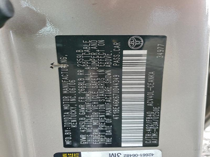 2007 TOYOTA CAMRY CE #3309441045