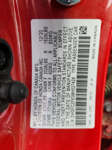 2021 HONDA CIVIC LX #3302001047