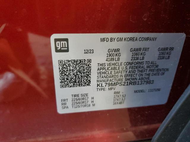 2024 CHEVROLET TRAILBLAZE KL79MPS21RB137983