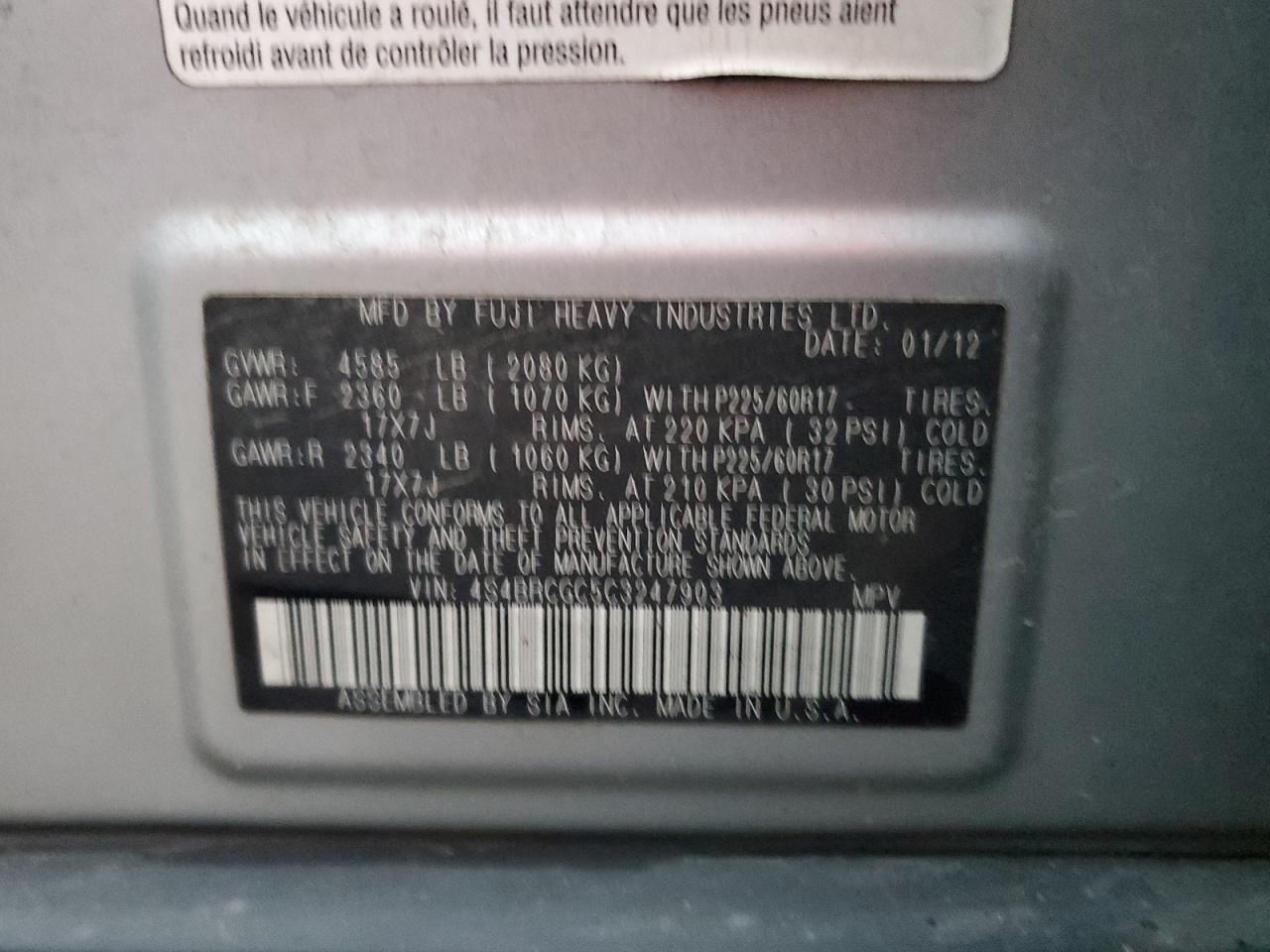 SUBARU OUTBACK 2.5I PREMIUM