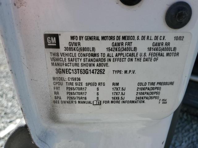 2003 CHEVROLET AVALANCHE #3305488112