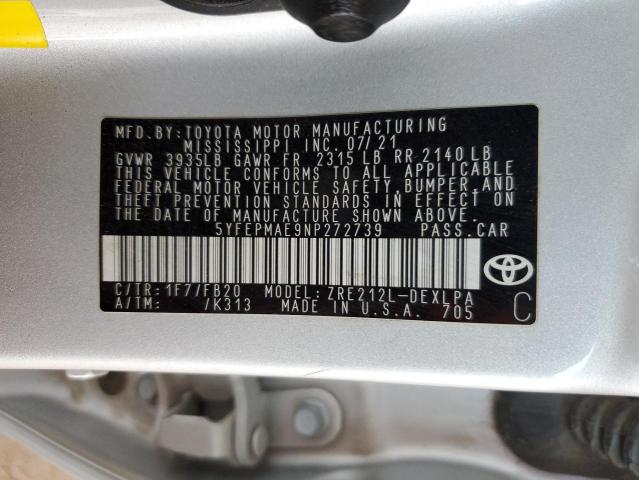 2022 TOYOTA COROLLA LE #3297067513