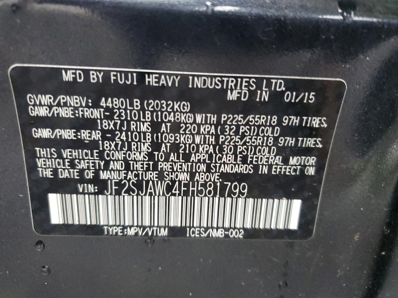 SUBARU FORESTER 2.5I TOURING