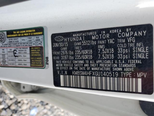 2016 HYUNDAI SANTA FE S #3310316957