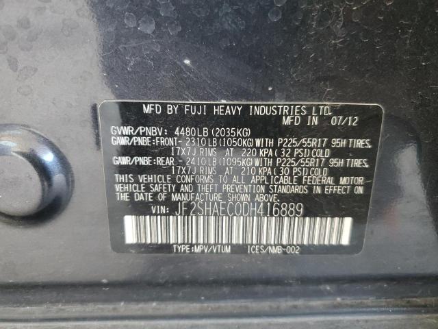 2013 SUBARU FORESTER L - JF2SHAEC0DH416889