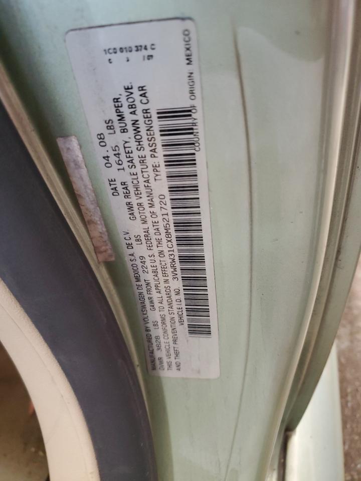 Lot #3285595307 2008 VOLKSWAGEN NEW BEETLE