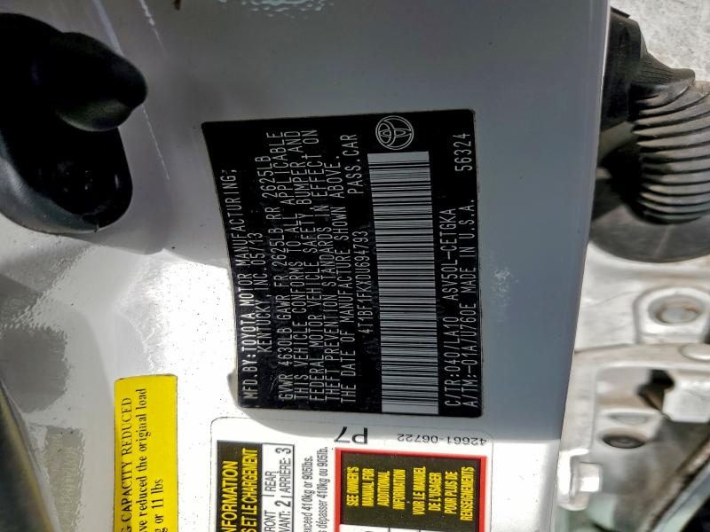 2013 TOYOTA CAMRY L #3302811938