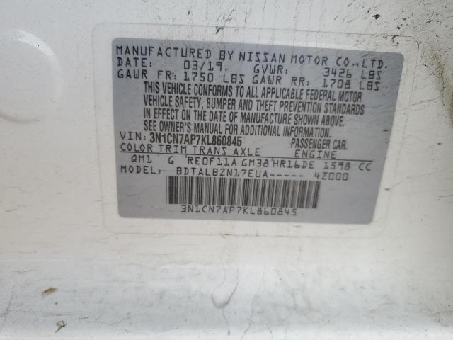 2019 NISSAN VERSA S #3301630634