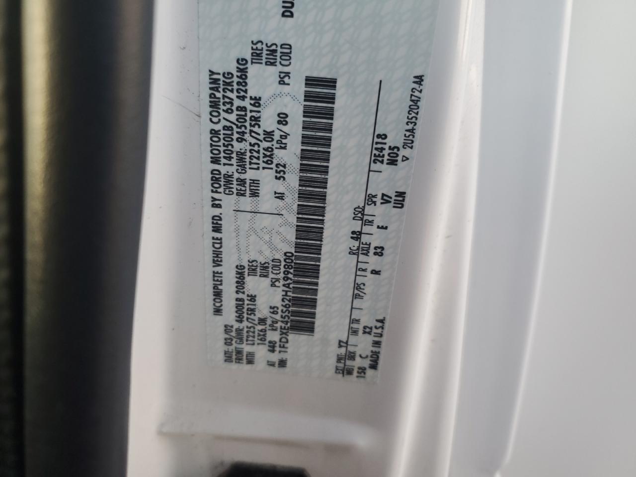 Lot #3284773536 2002 FOUR WINDS MOTORHOME