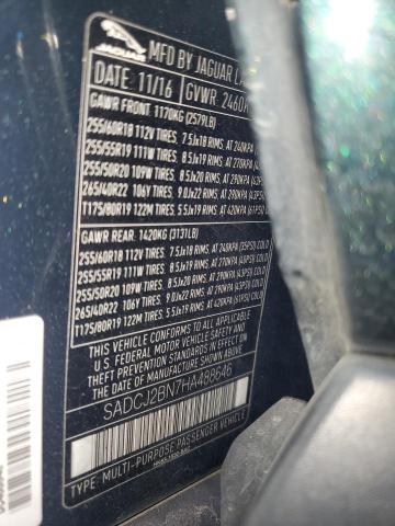 2017 JAGUAR F-PACE PRE - SADCJ2BN7HA488646