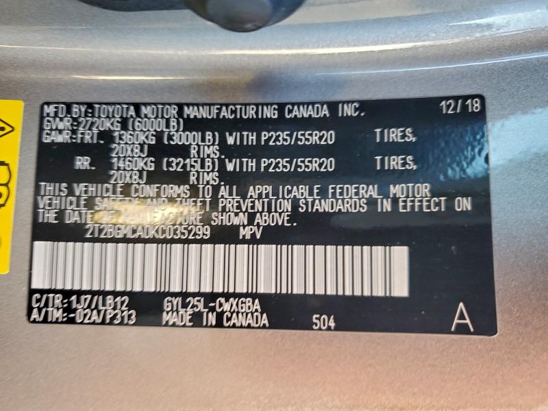 2019 LEXUS RX 450H BA #3302777934