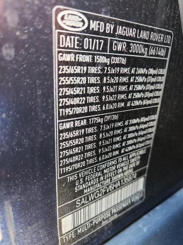 2017 LAND ROVER RANGE ROVE #3296327418