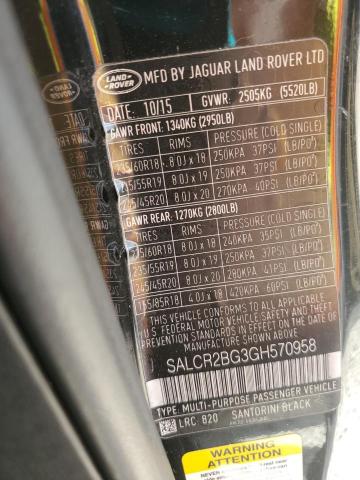 2016 LAND ROVER DISCOVERY #3279504288