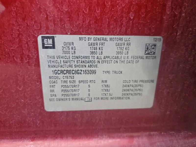 2016 CHEVROLET SILVERADO #3302631074