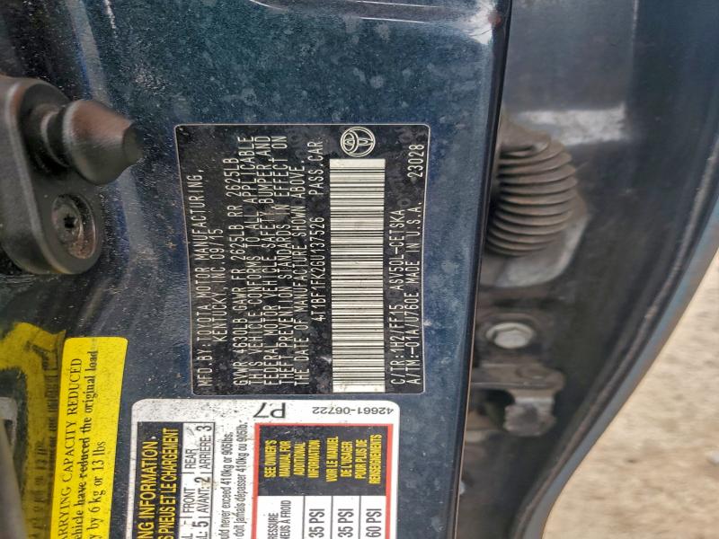 2016 TOYOTA CAMRY LE #3297869807