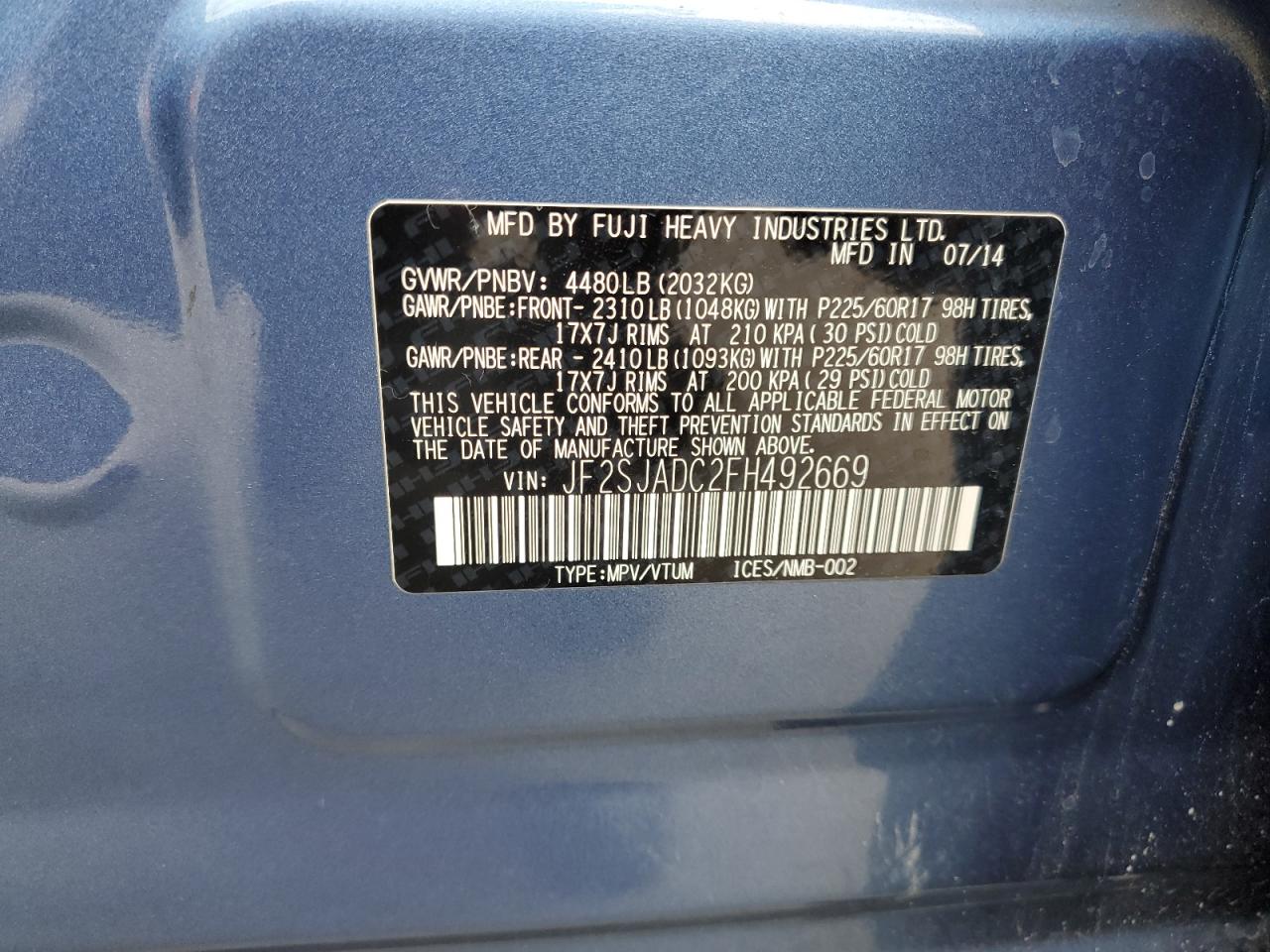 SUBARU FORESTER 2.5I PREMIUM