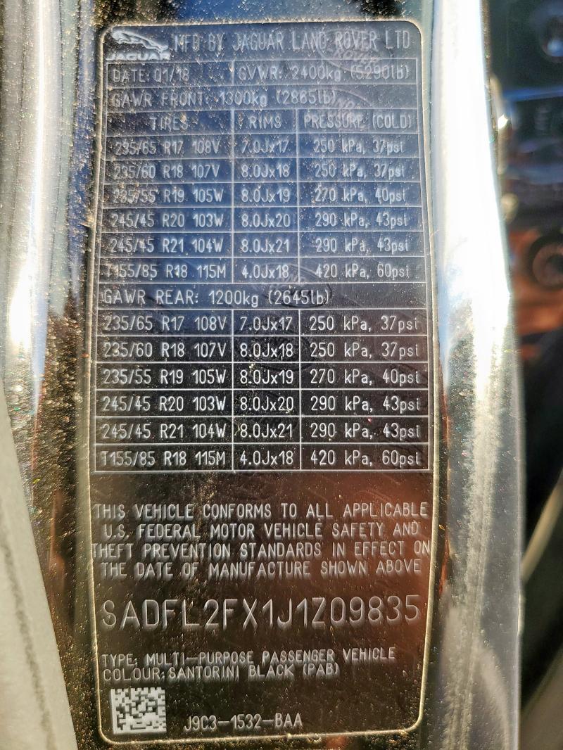 2018 JAGUAR E-PACE FIR #3297014356