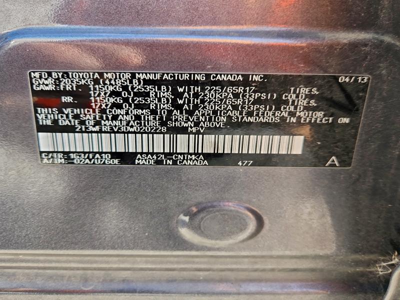 2013 TOYOTA RAV4 XLE #3294386114