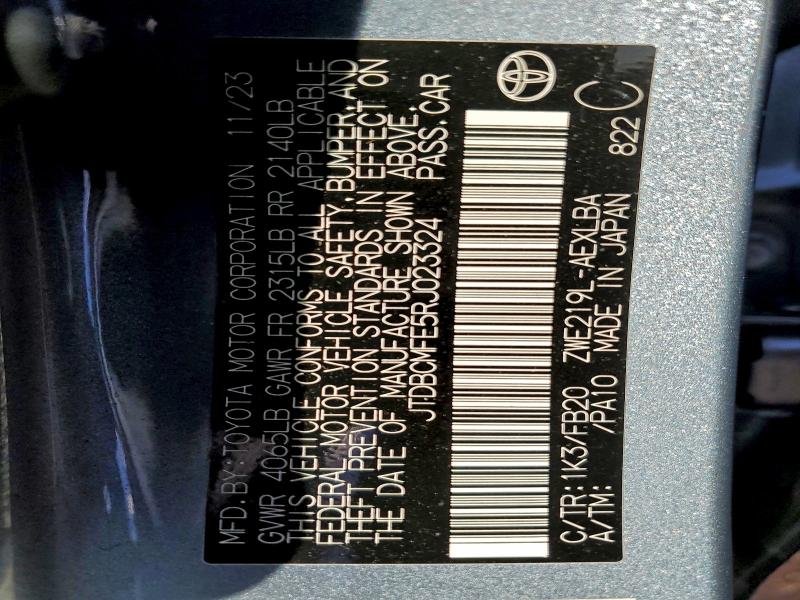 2024 TOYOTA COROLLA LE #3296290487