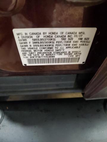 2007 HONDA PILOT EXL #3303879727