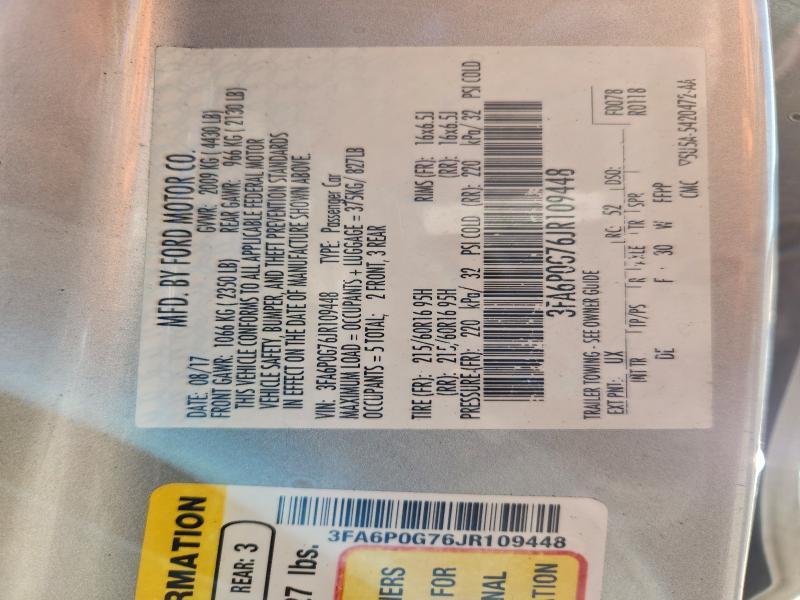 2018 FORD FUSION S #3304507444