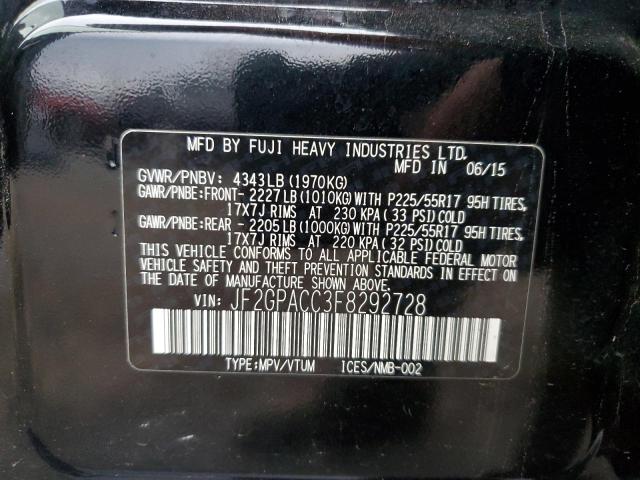 2015 SUBARU XV CROSSTR #3292299287