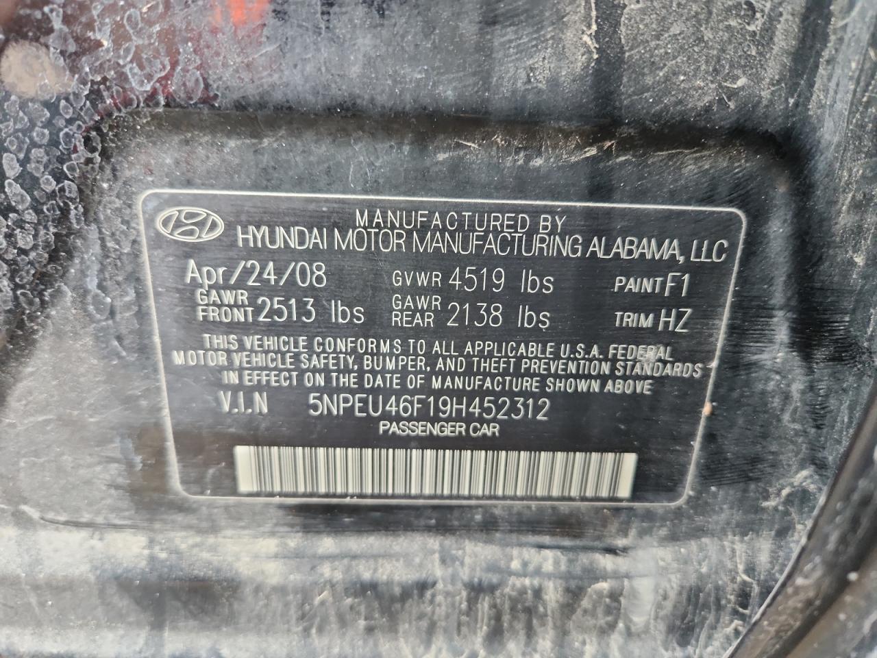 Lot #3294212282 2009 HYUNDAI SONATA SE