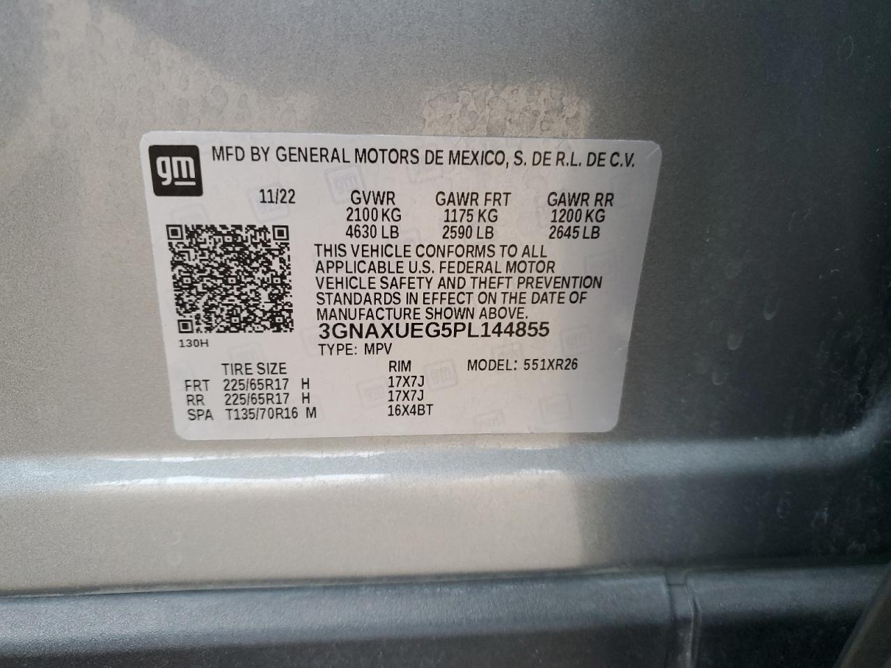 Lot #3302734037 2023 CHEVROLET EQUINOX LT