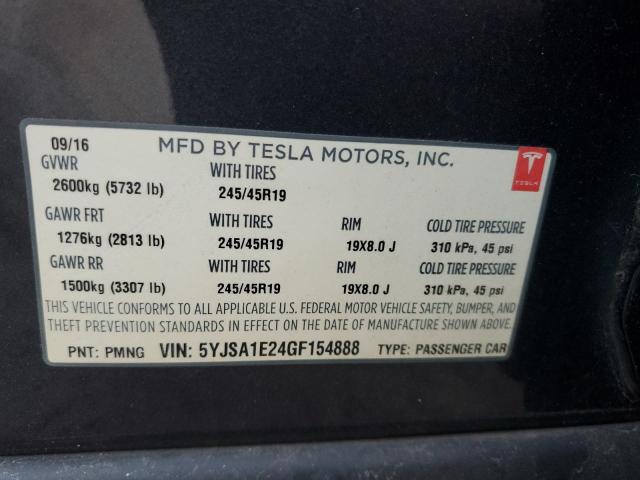 2016 TESLA MODEL S #3292589866