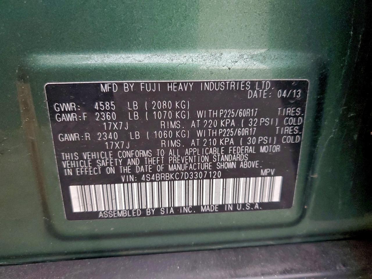 SUBARU OUTBACK 2.5I LIMITED