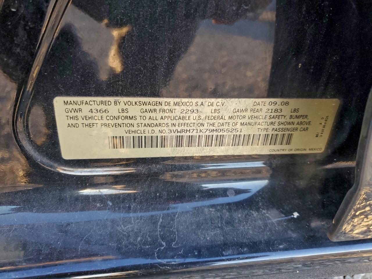 Lot #3302908116 2009 VOLKSWAGEN JETTA SE