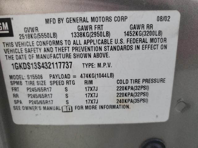 2003 GMC ENVOY #3302726005