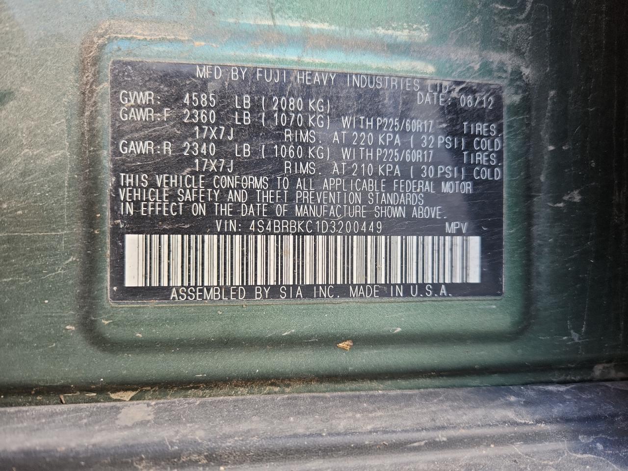 SUBARU OUTBACK 2.5I LIMITED