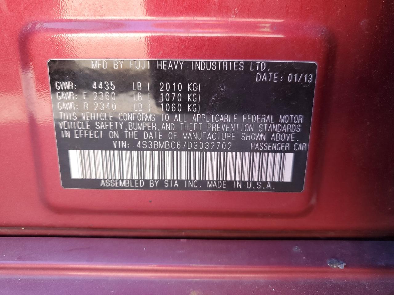 SUBARU LEGACY 2.5I PREMIUM