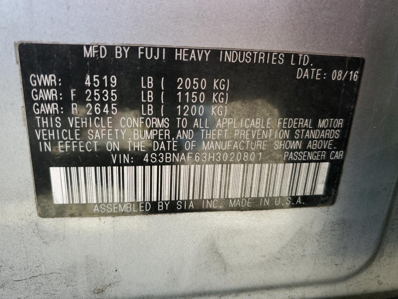 SUBARU LEGACY 2.5I PREMIUM