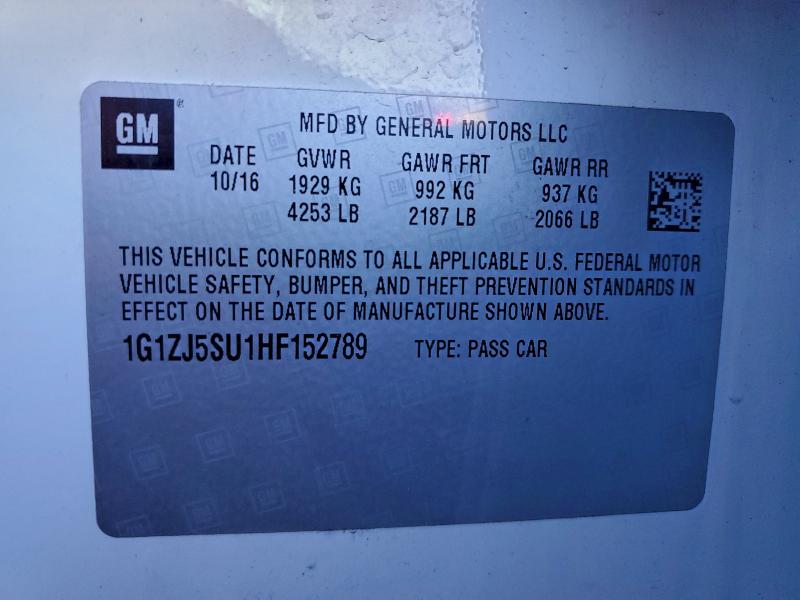 2017 CHEVROLET MALIBU HYB #3296355129