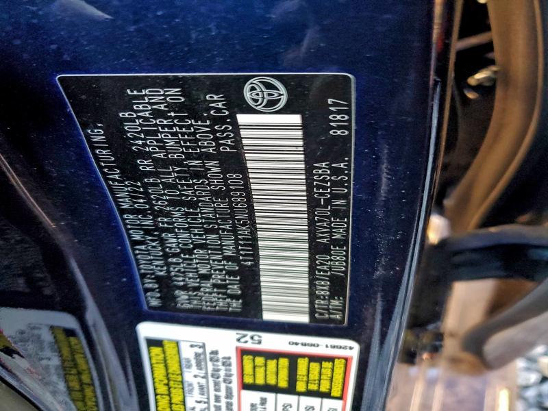 2022 TOYOTA CAMRY SE #3312266769