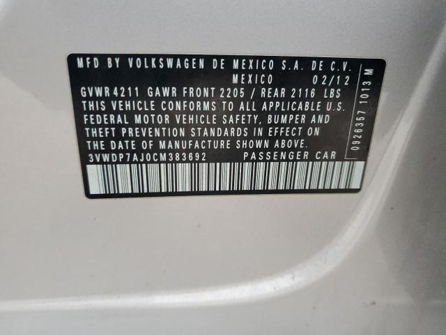 2012 VOLKSWAGEN JETTA SE #3303830438