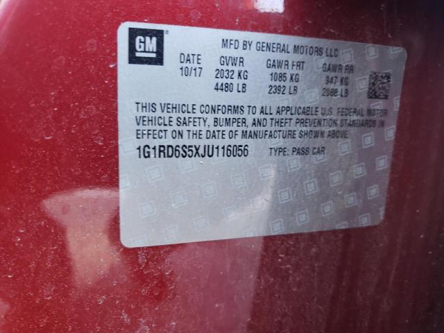 2018 CHEVROLET VOLT PREMI 1G1RD6S5XJU116056