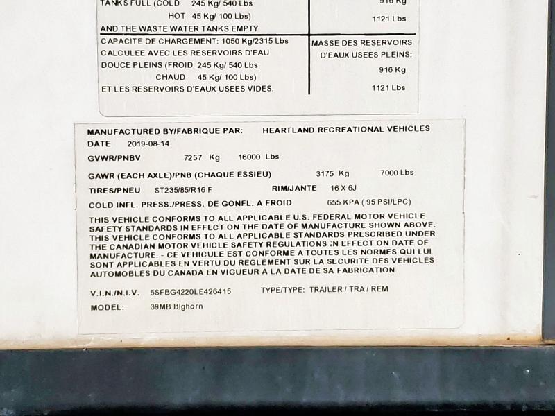 2020 HEART LAND BIG HORN #3316109249