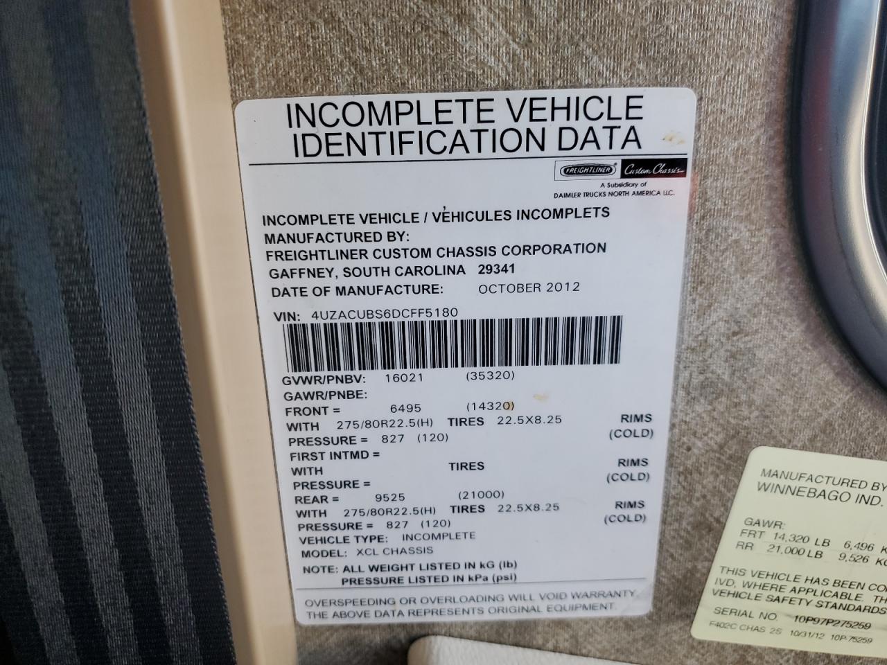 Lot #3287697046 2013 WINNEBAGO WINNEBAGO