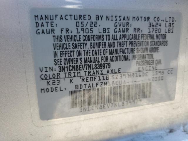 2022 NISSAN VERSA SV #3286770902