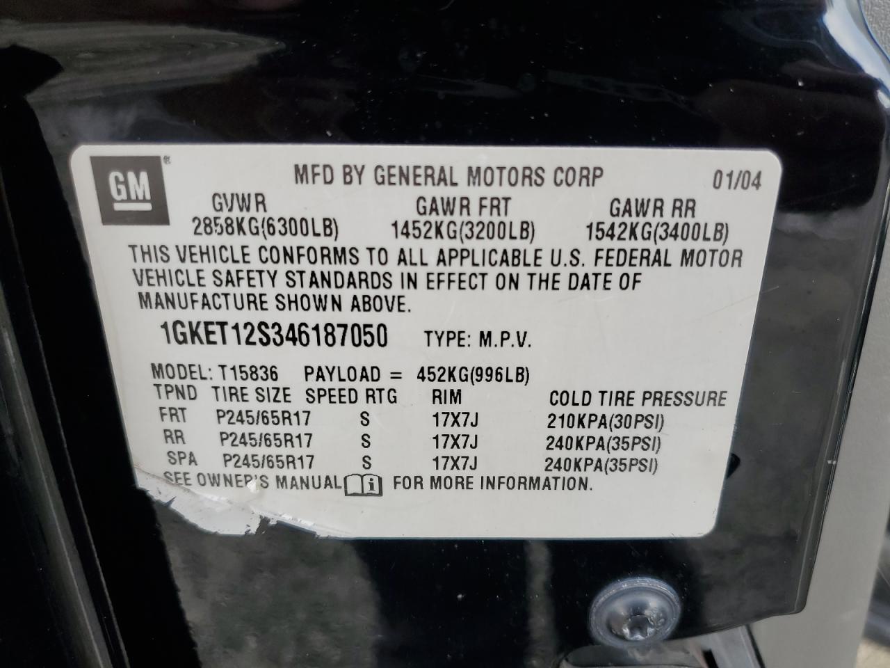 Lot #3310659742 2004 GMC ENVOY